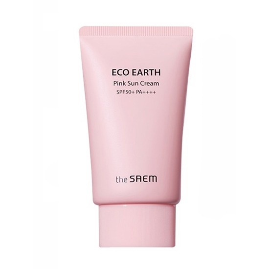 Крем солнцезащитный для лица для чувствительной кожи Eco Earth Pink Sun Cream, THE SAEM, 50 г