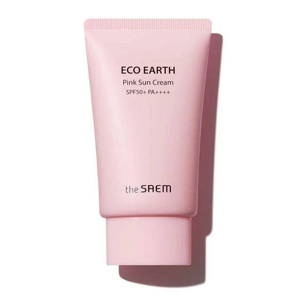 Крем солнцезащитный для лица для чувствительной кожи Eco Earth Pink Sun Cream Eco Earth Pink Sun Cream SPF50+ PA++++ , THE SAEM, 50 мл