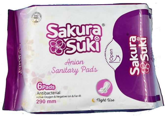 Прокладки гигиенические 290 мм, ночные, Sakura Suki 6 шт