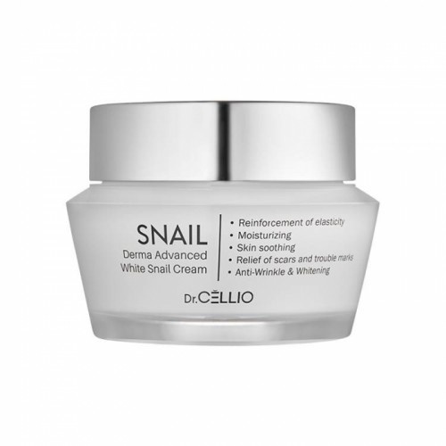 Крем для лица восстанвливающий с муцином улитки DERMA WHITE SNAIL CREAM, Dr. CELLIO, 50 мл