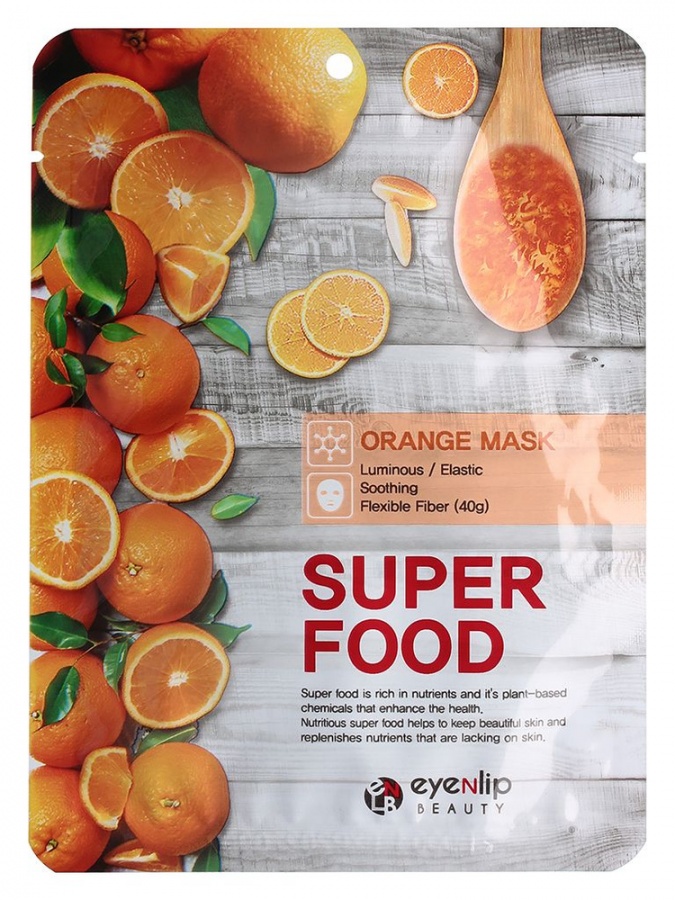 Маска на тканевой основе SUPER FOOD ORANGE MASK, EYENLIP, 23 мл