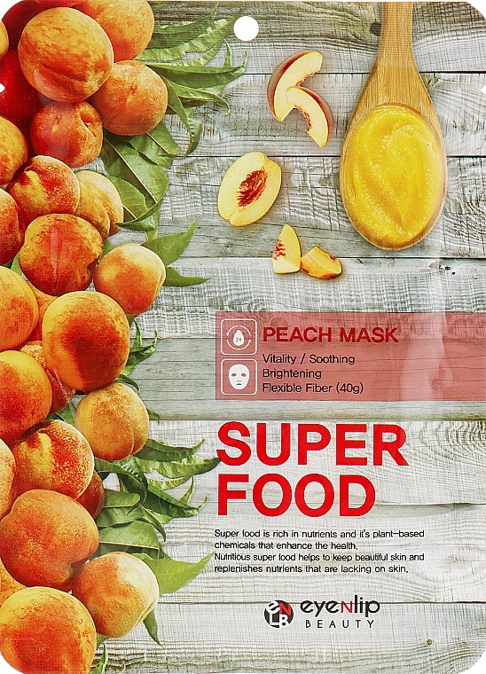 Маска на тканевой основе SUPER FOOD PEACH MASK, EYENLIP, 23 мл