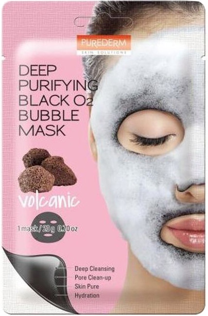 Маска тканевая DETOXIFYING BLACK O2 BUBBLE MASK VOLCANO, EYENLIP, 20 г