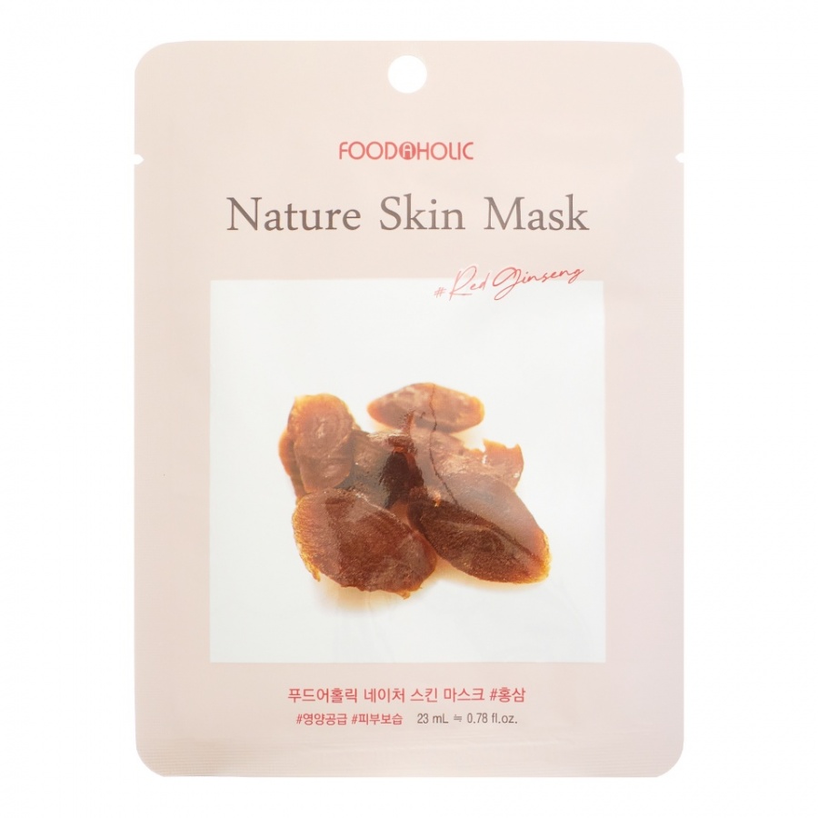 Маска тканевая Red Ginseng Nature Skin Mask, FOODAHOLIC, 23 мл