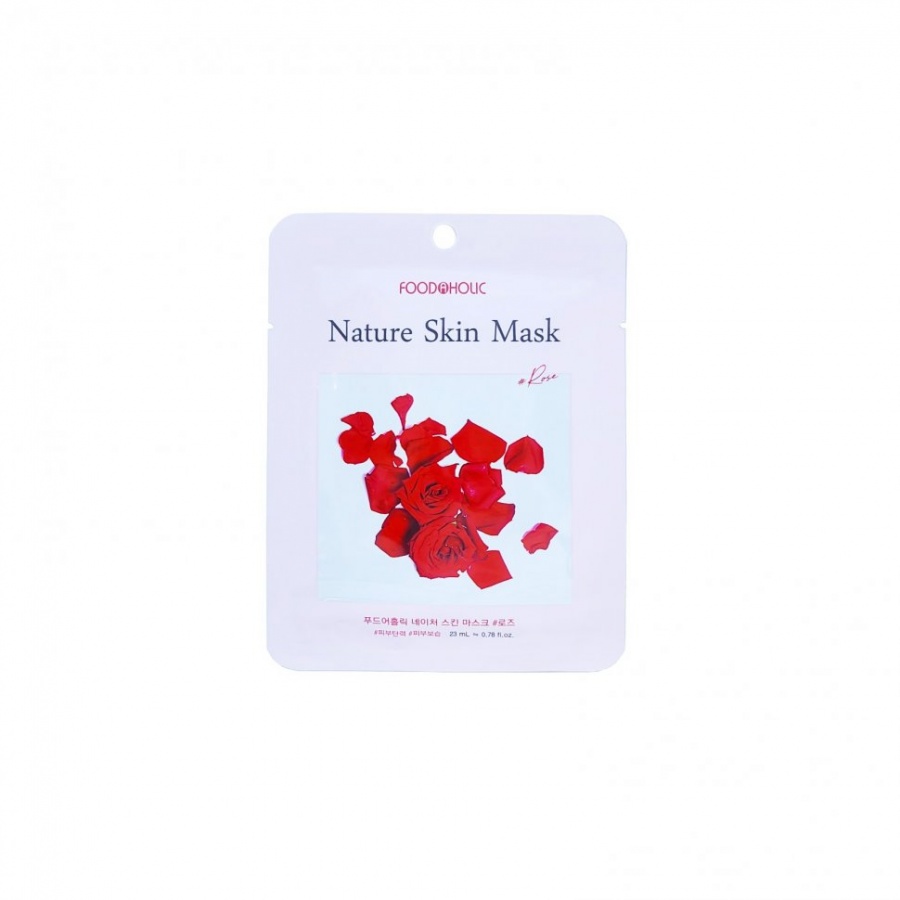 Маска тканевая Rose Nature Skin Mask, FOODAHOLIC, 23 мл