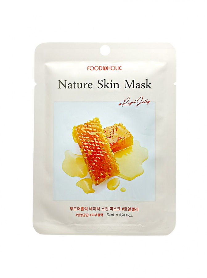 Маска тканевая Royal Jelly Nature Skin Mask, FOODAHOLIC, 23 мл