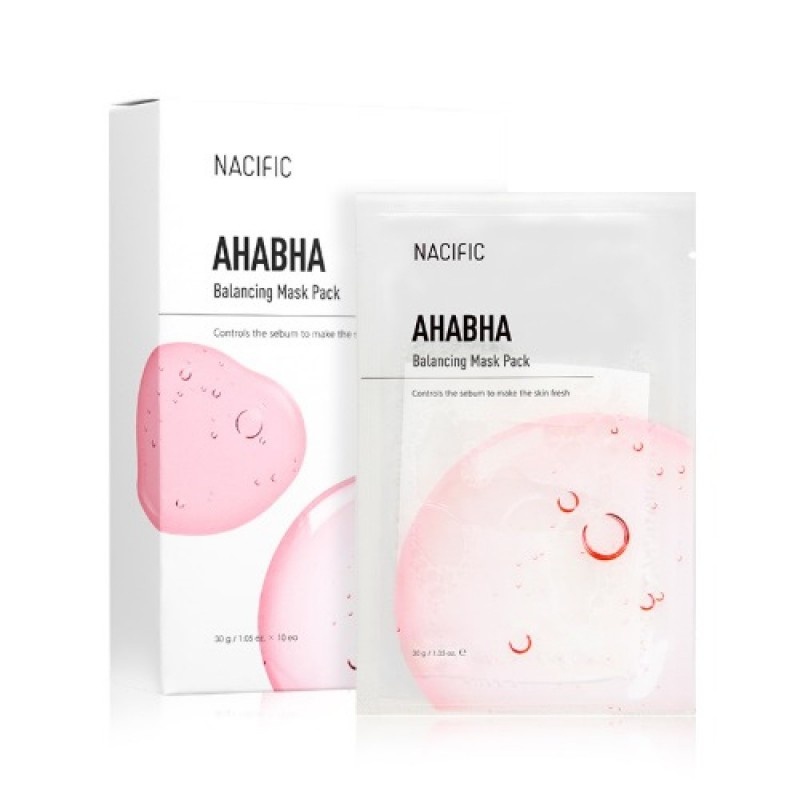 Маска для лица на тканевой основе AHA BHA Balancing Mask Pack, NACIFIC, 30 г