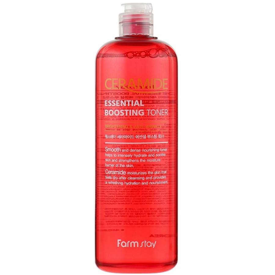Тонер-бустер укрепляющий с керамидами Ceramide Essential Boosting Toner, FarmStay, 500 мл