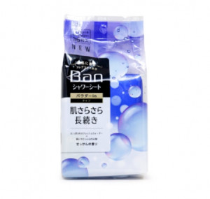 Дезодорант-антиперспирант ионный для всего тела в форме салфеток Refresh Shower Sheets (с пудрой, аромат «Цветочное мыло»), LION 36 шт
