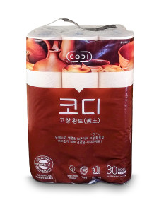 Премиальная ультрамягкая туалетная бумага Codi Signature Well-being Red Clay с красной глиной (трехслойная, с тиснёным рисунком), SSANGYONG 30 м х 30 рул