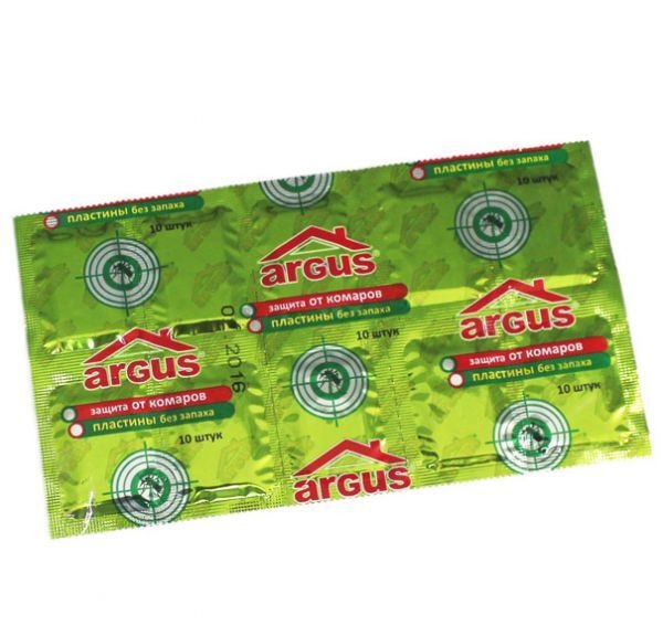 Пластины от комаров без запаха, Argus 10 шт