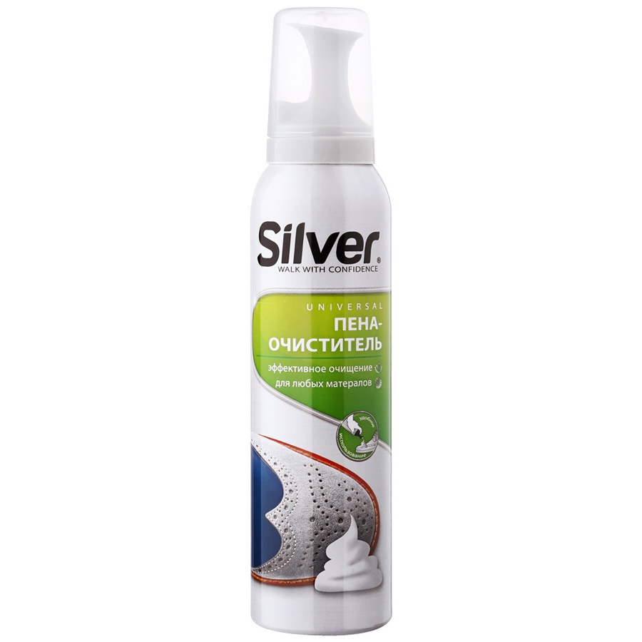 Пена очиститель универсальная для всех типов кожи и текстиля Universal, Silver 150 мл