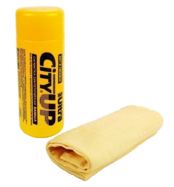 Салфетка синтетическая замша в тубе, City UP 1 шт