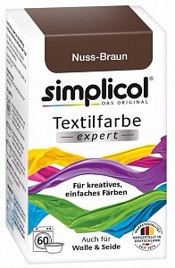 Краска текстильная для одежды и тканей из шерсти и шелка Коричневого цвета Simplicol Expert, Heitmann 150 г