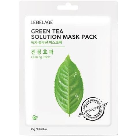 Маска-салфетка для лица с экстрактом ЗЕЛЁНОГО ЧАЯ GREEN TEA NATURAL MASK, Lebelage 25 г 