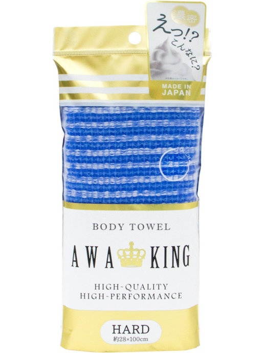 Мочалка-полотенце для тела Awa King (жёсткая, голубая; размер 28х100 см), Yokozuna