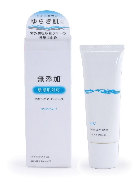 Солнцезащитная база под макияж без добавок для чувствительной кожи лица SPF49/PA+++, Meishoku 40 г