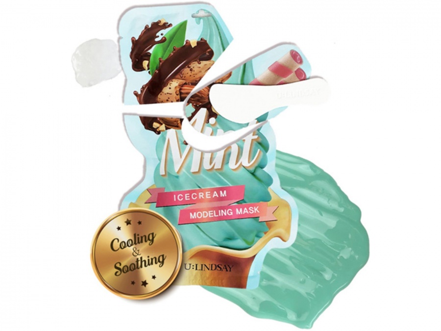 Моделирующая маска c ароматом мяты Mint Ice Cream Modeling Mask, Lindsay 50 г + 5 г