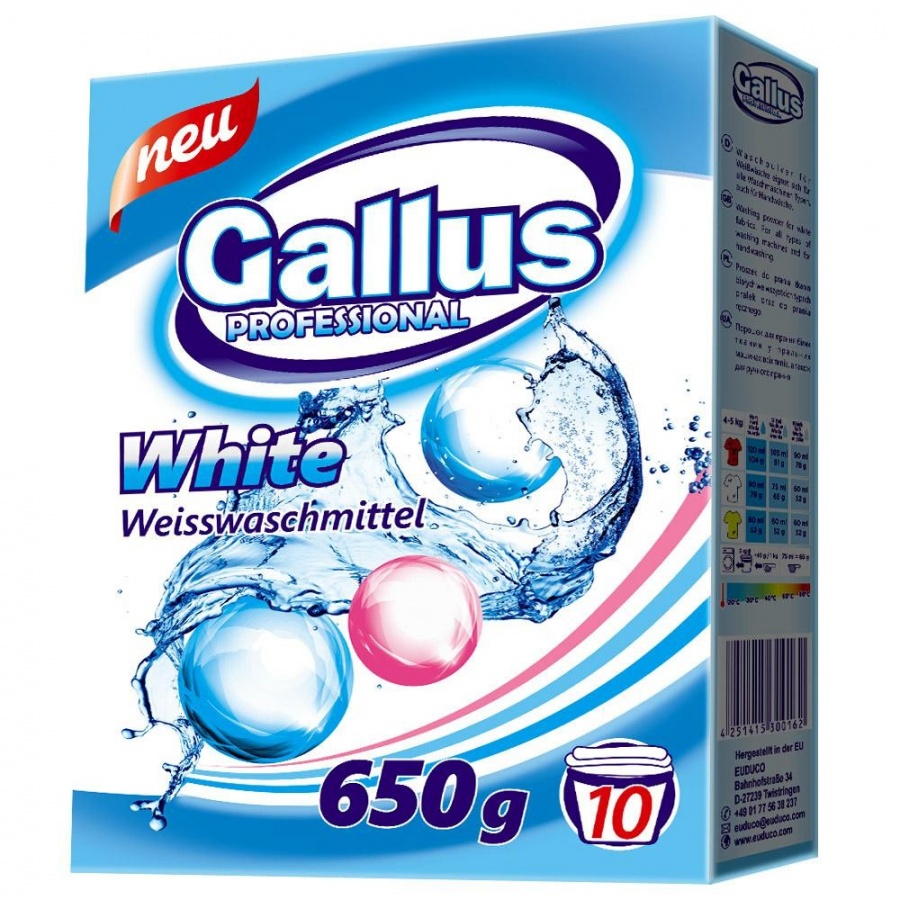 Порошок для стирки белого белья Professional, Gallus 650 г