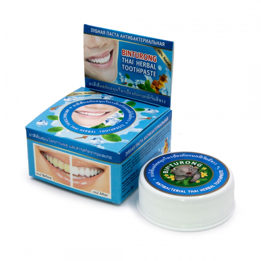Зубная паста антибактериальная Antibacterial Thai Herbal Toothpaste, Binturong 33 г
