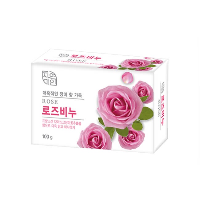 Успокаивающее и увлажняющее туалетное мыло с экстрактом дамасской розы Rose Beauty Soap, Mukunghwa 100 г 