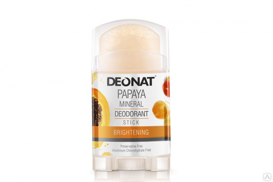 Минеральный дезодорант Кристалл с экстрактом папайи, выкручивающийся, Deonat 100 г