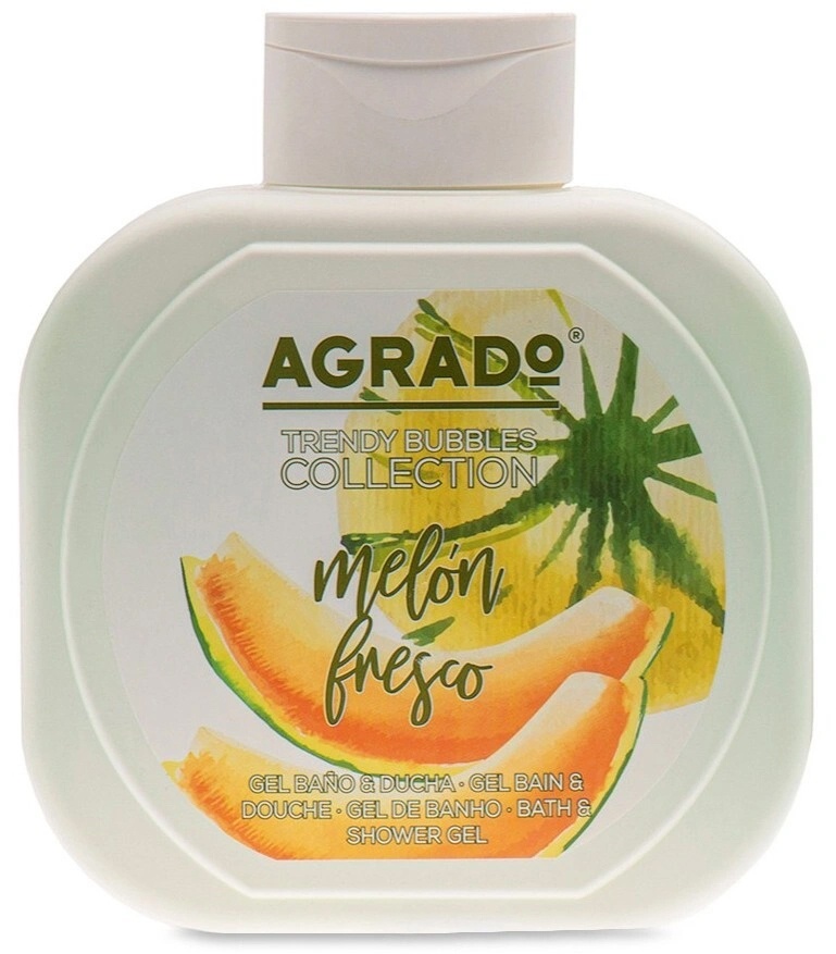 Крем-гель для душа + пена для ванны FRESH MELON 2 в 1 с ароматом свежей дыни, для всей семьи, Agrado 750 мл