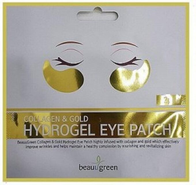 Гидрогелевые патчи с коллагеном Collagen Gold Hydrogel Eye Patch, Beauugreen 1 пара