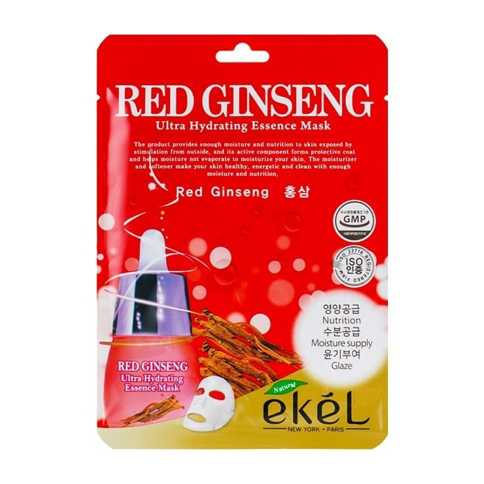 Маска для лица освежающая с женьшенем Red Ginseng Ultra Hydrating Essence Mask, Ekel 25 мл