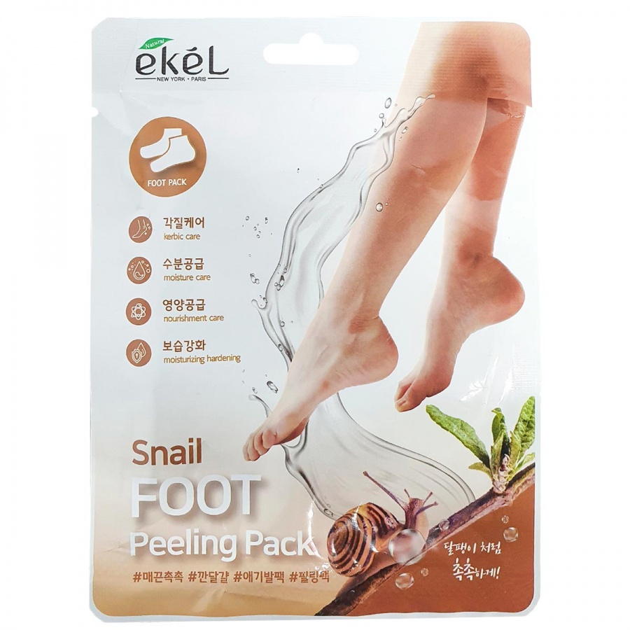 Педикюрные носочки для ног с муцином улитки Foot Peeling Pack Snail, Ekel 40 мл