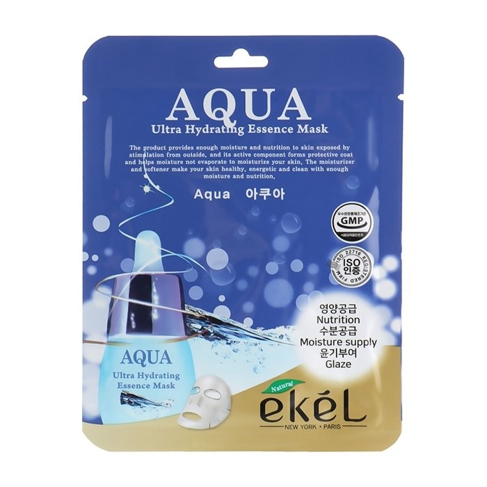 Тканевая маска для лица Essence Mask Aqua ультраувлажняющая с гидролизованным коллагеном, для всех типов кожи, Ekel 25 мл