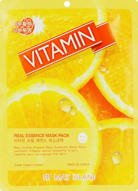 Тканевая маска для лица с витамином C Real Essence Vitamin Mask Pack, May Island 25 мл