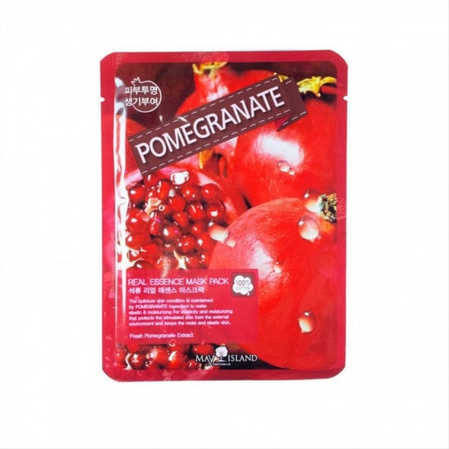 Маска тканевая с экстрактом граната Real Essence Pomegranate Mask Pack, May Island 25 мл