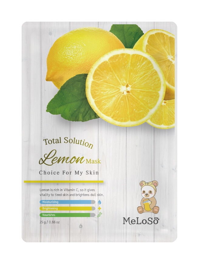Маска тканевая для лица с экстрактом лимона Total solution Lemon mask, Meloso 25 мл