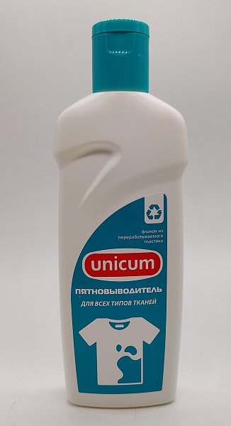 Пятновыводитель супер концентрат для всех типов тканей одежды, ковров и обивок Unicum, 380 мл