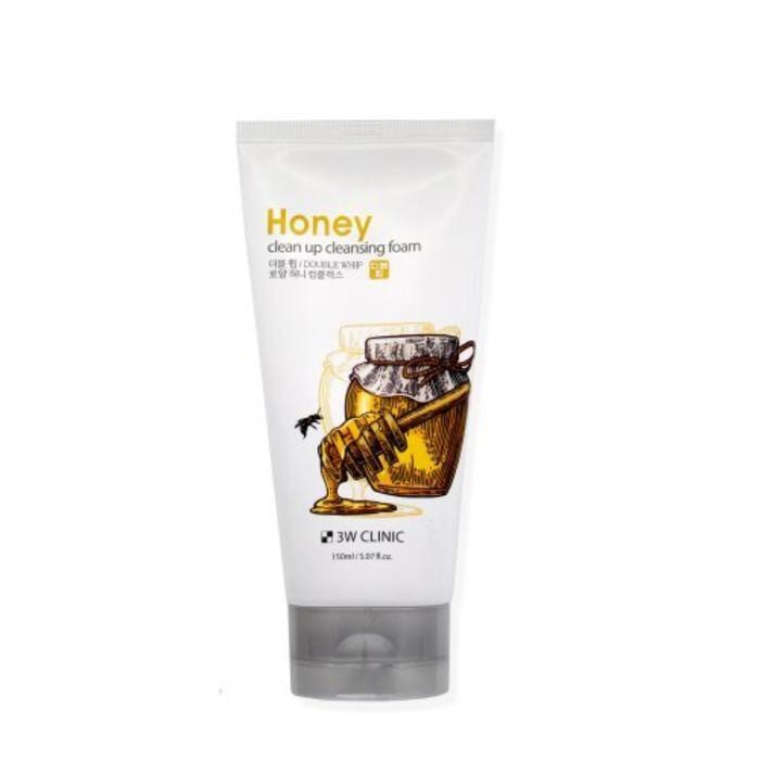 Пенка для умывания лица с медом Honey Clean Up Cleansing Foam, 3W Clinic 150 мл