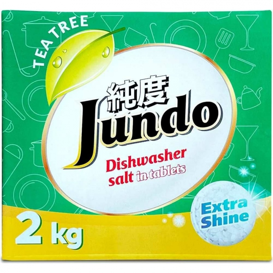 Соль для посудомоечных машин таблетированная Зеленый чай Jundo, 2 кг