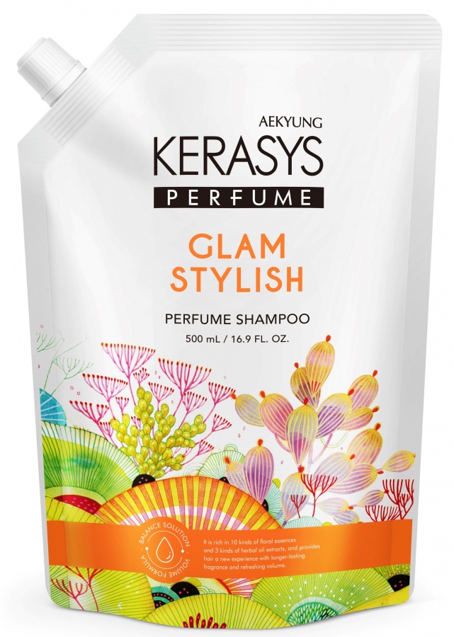 Шампунь для волос парфюмированный Гламур Aekyung Parfumed Glam & Stylish, Kerasys, 500 мл (мягкая упаковка)