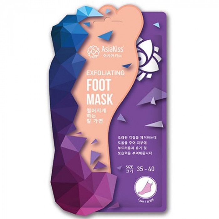 Отшелушивающая маска-носки для ног AsiaKiss, Размер 35-40