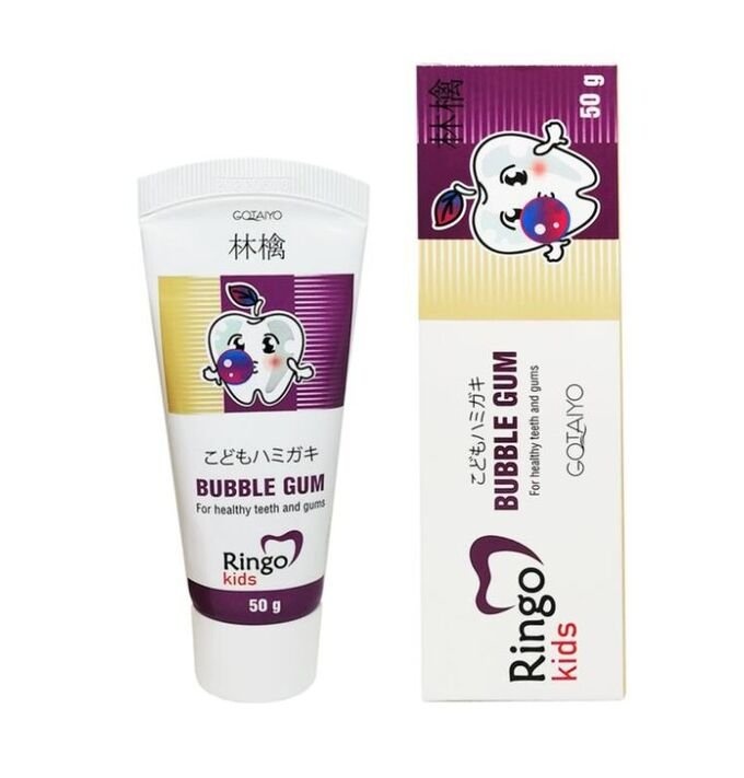 Детская зубная паста со вкусом Бабл гам Ringo Kids Bubble Gum, Gotaiyo, 50 г