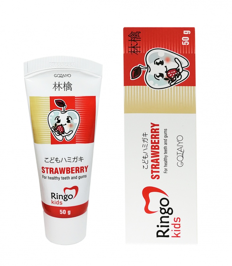 Детская зубная паста со вкусом Клубники Ringo Kids Strawberry, Gotaiyo, 50 г