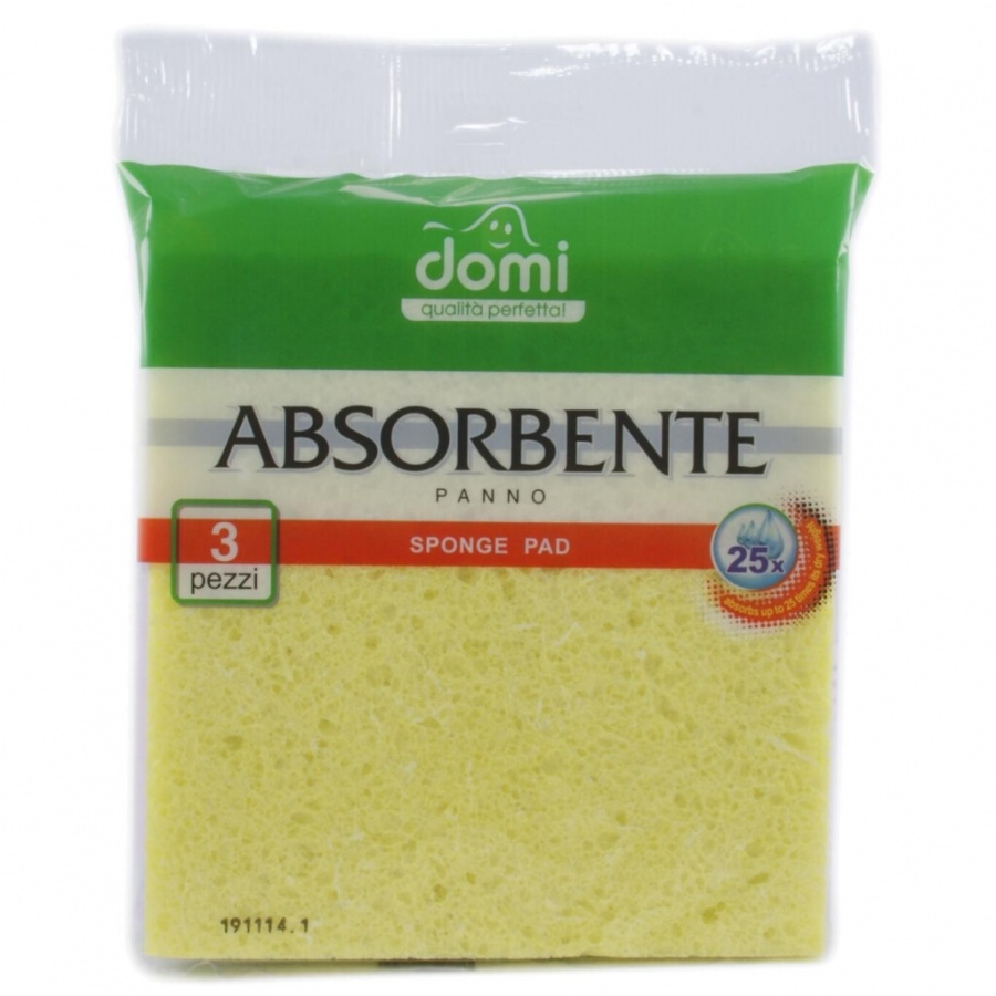 Салфетки из целлюлозы впитывающие Assorbente, Domi, 16*16 см, 3 шт.