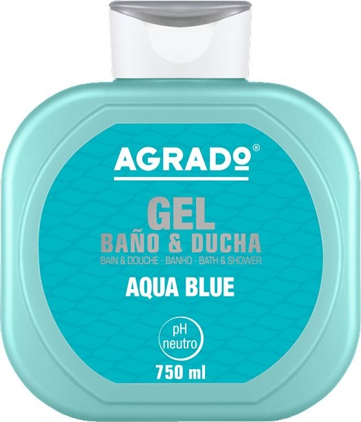 Гель для ванн и душа увлажняющий  Aqua blue, AGRADO, 750 мл