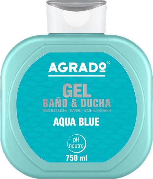 Гель для ванн и душа увлажняющий  Aqua blue, AGRADO, 750 мл