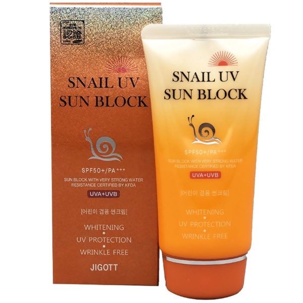Крем солнцезащитный SNAIL UV SUN BLOCK CREAM SPF50 PA+++, JIGOTT, 70 мл
