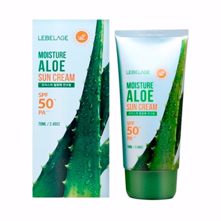 Крем для лица и тела солнцезащитный с алоэ MOISTURE ALOE SUN CREAM SPF50+ PA+++, LEBELAGE, 70 мл