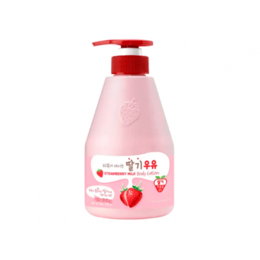 Лосьон для тела с ароматом клубничного молока Kwailnara Strawberry Milk Body Lotion, Welcos, 560 г