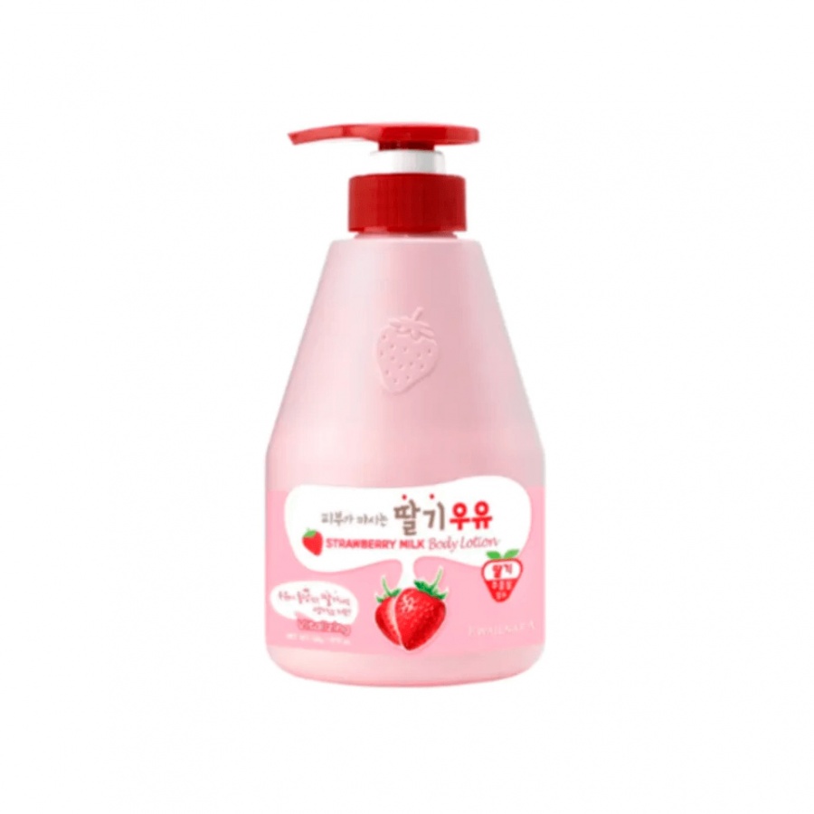 Лосьон для тела с ароматом клубничного молока Kwailnara Strawberry Milk Body Lotion, Welcos, 560 г