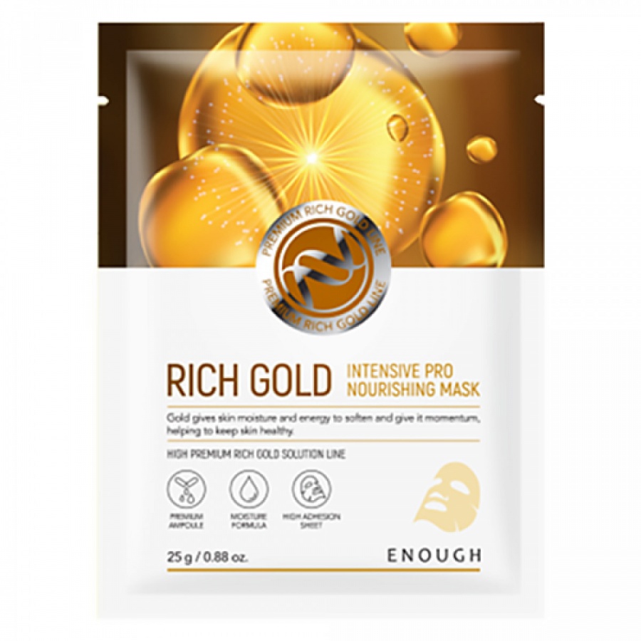 Маска на тканевой основе питательная с золотом Rich Gold Intensive Pro Nourishing mask, Enough, 25 г