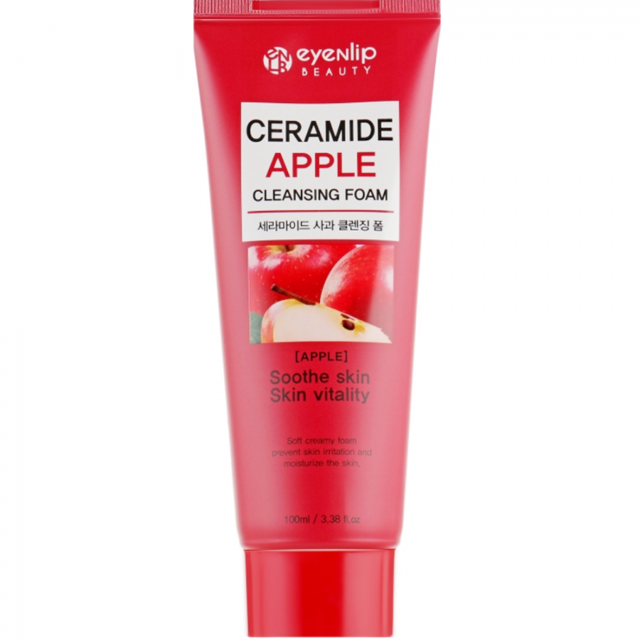 Пенка для умывания с экстрактом яблока CERAMIDE APPLE CLEANSING FOAM, EYENLIP, 100 мл